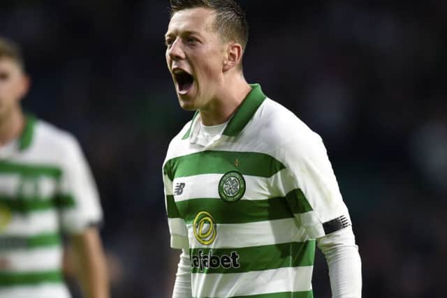 Callum McGregor celebrates his goal for Celtic against Sarajevo. Picture: Rob Casey/SNS