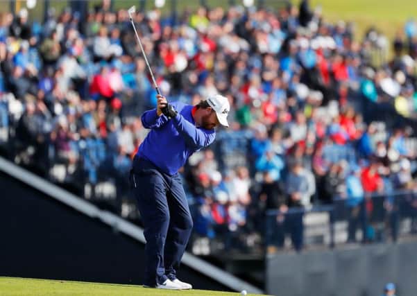 America's J. B. Holmes plays his second shot to the 17th at Royal Portrush. Picture: Kevin C. Cox/Getty