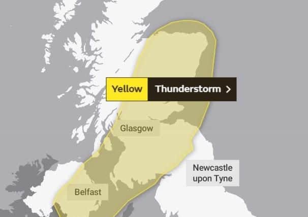 The first weather warning is in place on Friday and Saturday