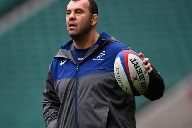 Australia head coach Michael Cheika during a training session. Picture: Dan Mullan/Getty