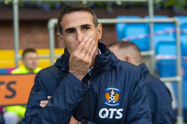 New Kilmarnock manager Angelo Alessio looks perplexed during the defeat by Connahs Quay. Picture: Ross MacDonald/SNS