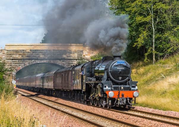 A Stanier Black Five engine on an SRPS tour from Linlithgow to Tweedbank. Picture: Keith Sanders