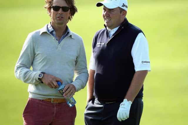 Neil Manchip, left, with Shane Lowry at Carton House in 2013