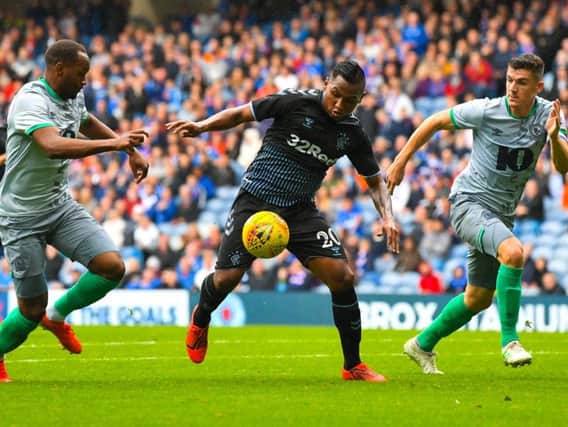Rangers' clash with Blackburn Rovers was interrupted by porn. Picture: SNS
