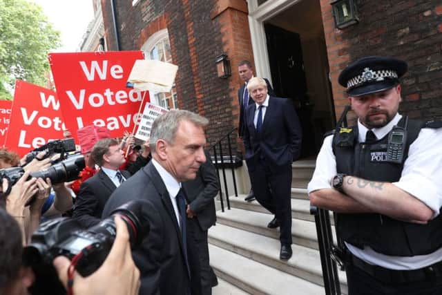 Conservative party leadership contender Boris Johnson leaving his office in Westminster. Picture: Kirsty O'Connor/PA Wire