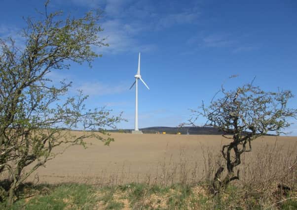 The 800-kilowatt Auchtygills turbine near Strichen, Aberdeenshire, will provide electricity for 700 households. Picture: Contributed