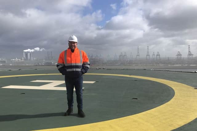 International development director Harry MacLean, onboard Pioneering Spirit Vessel. Picture: contributed
