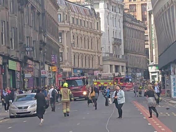 Union Street in Glasgow has been closed to traffic. Picture: Twitter/Shybloke