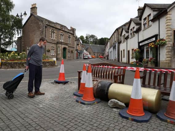 Sir Andy Murray's golden postbox has been knocked over in a low-speed collision. Picture: PA