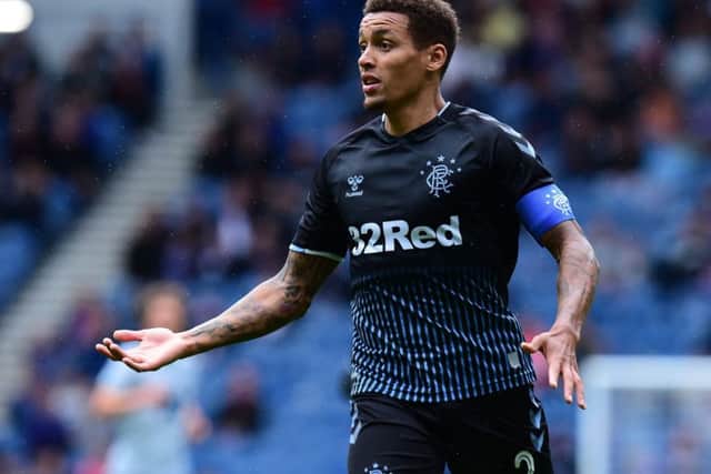 James Tavernier in action against Blackburn in the pre-season friendly at Ibrox.