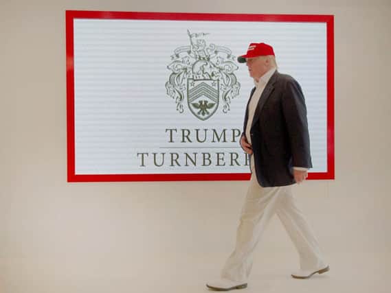 Donald Trump on a visit to his loss making Turnberry resort in South Ayrshire. Picture: John Devlin