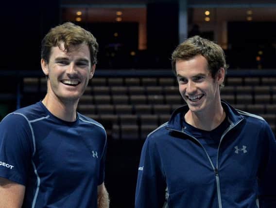 Andy Murray (right) with brother Jamie. The pair will compete in the Citi Open Mens Doubles