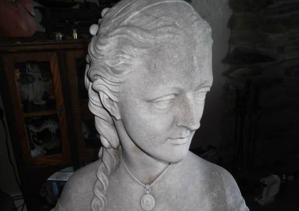 The alabaster bust valued at £2,000 is marked as having been created by Amelia Robertson Hill in 1867