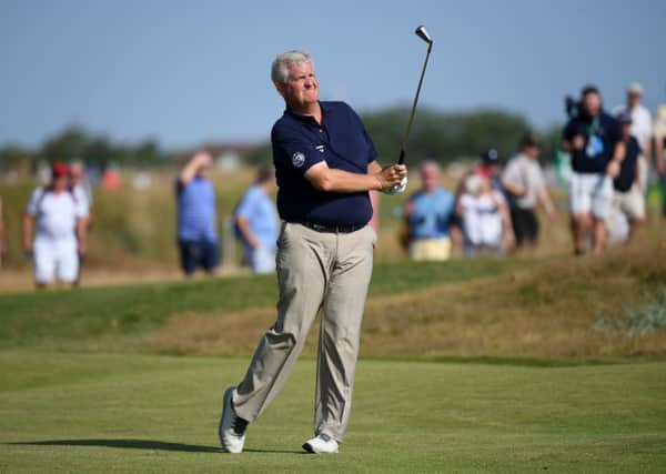 Colin Montgomerie plays an iron from the fairway during the first round of the Senior Open at Royal Lytham & St Annes. Picture: Jan Kruger/Getty