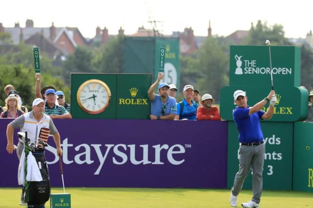 Paul McGinley in action during the first round of the Senior Open Presented by Rolex at Royal Lytham. Picture: Getty Images