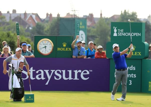 Paul McGinley in action during the first round of the Senior Open Presented by Rolex at Royal Lytham. Picture: Getty Images