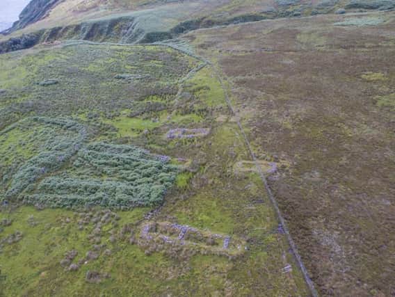 Borg on the Berriedale Estate in Caithness was abandoned by 1877 with the roofs of the houses removed. PIC: Caithness Broch Project.