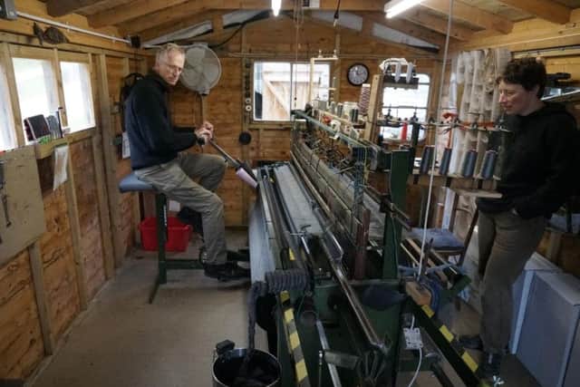 Roger and Andrea at their loom at Glendale, Skye.
