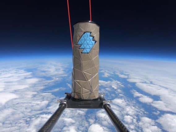 Scottish Edge sent a custom-designed trophy to space to celebrate its Round 15 competition launch. Picture: contributed