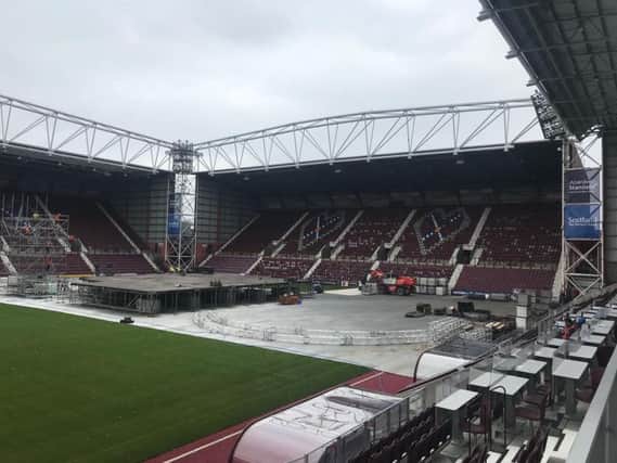 Work is underway to transform Tynecastle Park into Edinburgh's answer to the Hollywood Bowl.
