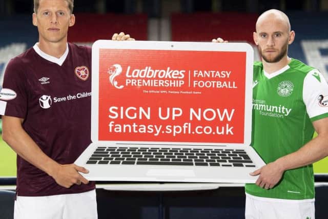 Hearts captain Christophe Berra and Hibs skipper David Gray help spread the word about the new game