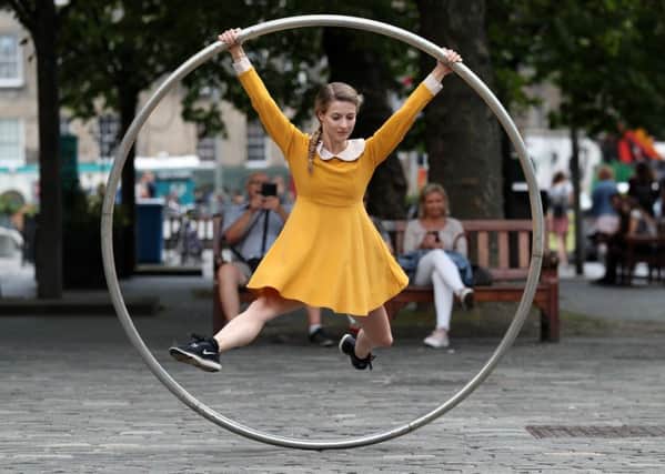Aerial and contemporary circus performer Bev Grant from the Edinburgh Festival Fringe show Heroes (Picture: Andrew Milligan/PA Wire)