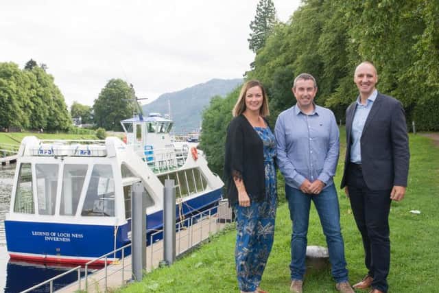 From left: Debi Mackenzie and Ronald Mackenzie of Cruise Loch Ness with Chris Taylor, regional leadership director of VisitScotland. Picture: contributed