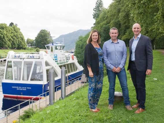 From left: Debi Mackenzie and Ronald Mackenzie of Cruise Loch Ness with Chris Taylor, regional leadership director of VisitScotland. Picture: contributed