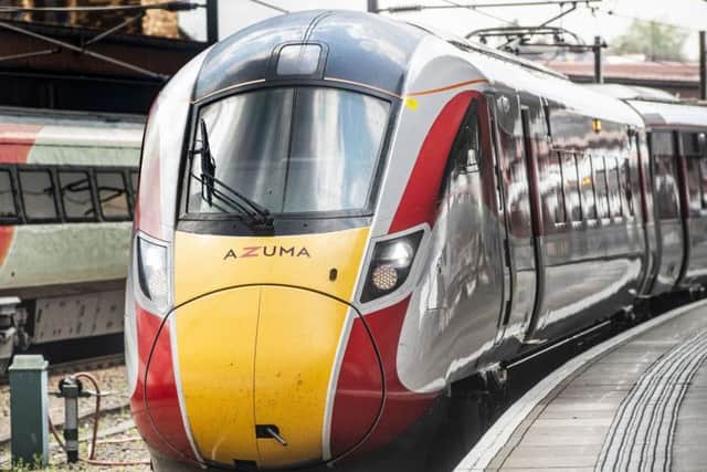 One of the new Azuma trains arrives in Edinburgh