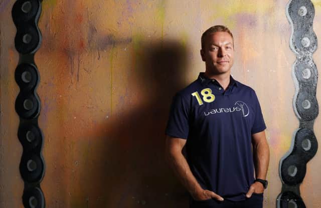 Sir Chris Hoy at the Active Communities Network BMX Session in Manchester, England. (Photo by Lynne Cameron/Getty Images for Laureus)