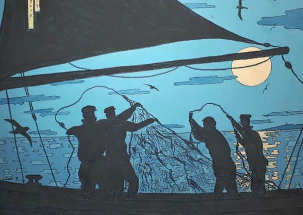 Detail from Casting the Nets by Moonlight, by Colin Ross - just one of the many artists exhibiting work at this year's Pittenweem Arts Festival