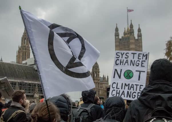 Climate change protesters on the march in London