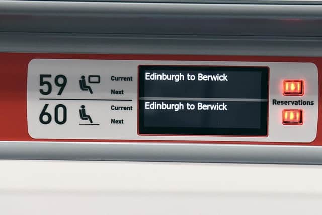 Traffic light-style indicators show passengers which seats are free. Picture: Lisa Ferguson