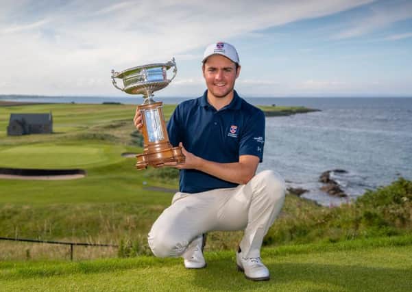 George Burns with the Scottish Amateur trophy.
 Picture: Kenny Smith/Crail Golfing Society