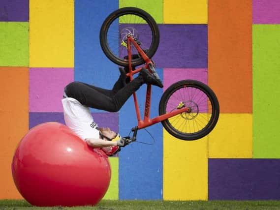 Scottish star cyclist Danny MacAskill made his Fringe debut. Picture: Jane Barlow