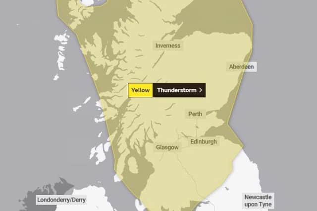 Wednesday's weather warning. Picture Met Office