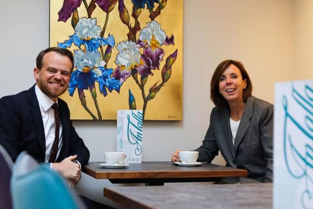 Barrie Aird of Bank of Scotland and An Talla's Freda Newton. Picture: contributed