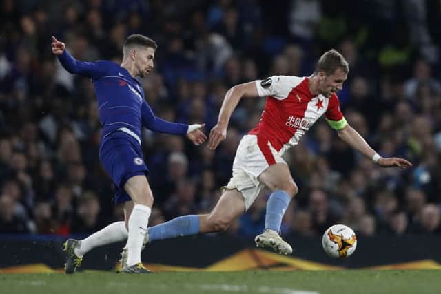 One of Sparta Pragues  main threats comes from Tomas Soucek, right, who is the clubs leading goalscorer. Picture: AFP/Getty.