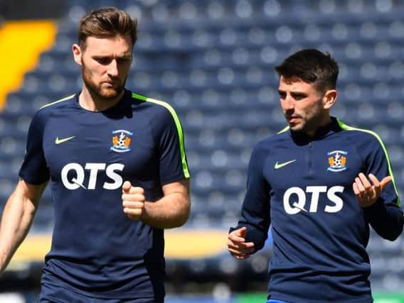 Stephen O'Donnell, left, with Kilmarnock team-mate Greg Taylor