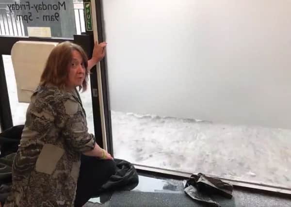 Flooding at the constituency offices of Christine Jardine MP in Corstorphine, following torrential rain.