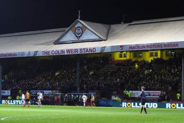 A view of the Colin Weir stand at Firhill Stadium.