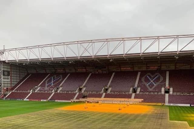 Hearts are working to repair the Tynecastle Park pitch for Saturday's match with Ross County after a concert left it looking worse for wear. (Evening News)