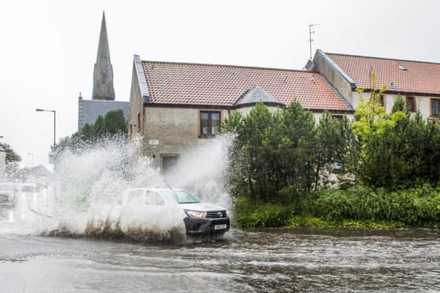 The West Lothian town of Kirkliston was not spared from the downpour. Picture: SWNS