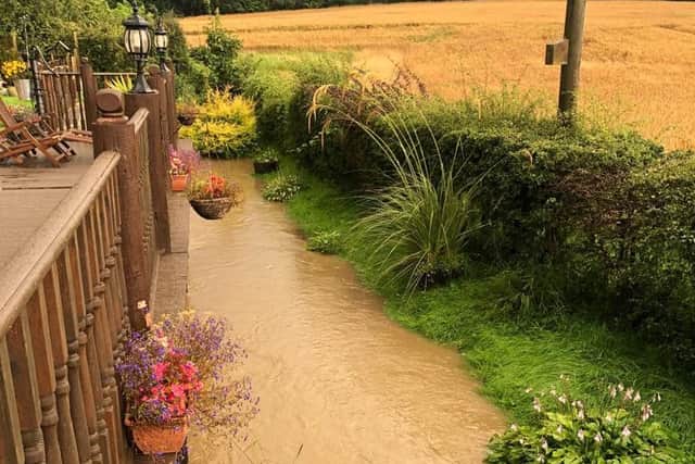 Flooded burn near Winchburgh. Picture Lisa Ferguson
