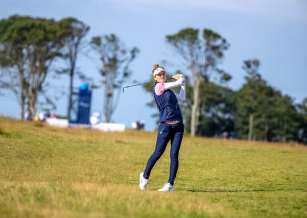 Anne van Dam plays her approach shot at the 16th during the first round of the Ladies Scottish Open. Picture: Kenny Smith/PA.