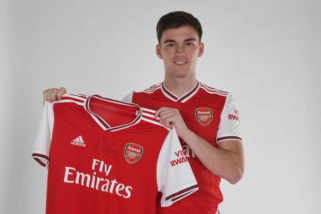 Kieran Tierney is unveiled as an Arsenal player