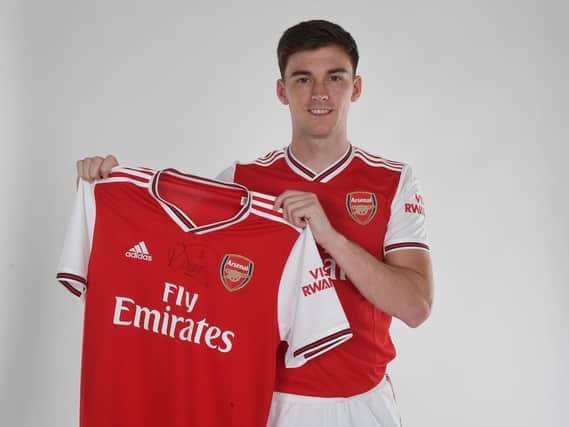 Kieran Tierney is unveiled as an Arsenal player