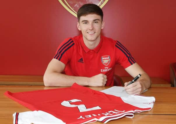 Kieran Tierney's decision to join Arsenal has been criticised by some Celtic supporters. Picture: Stuart MacFarlane/Arsenal FC via Getty Images