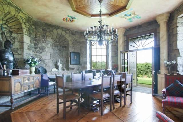 The grand dining room in the tower.