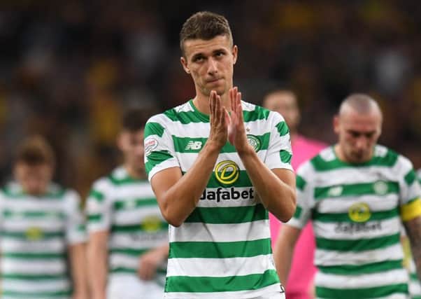 Jozo Simunovic suffered disappointment last August when Celtic lost to AEK Athens in Champions League qualifying. Picture: Craig Williamson/SNS